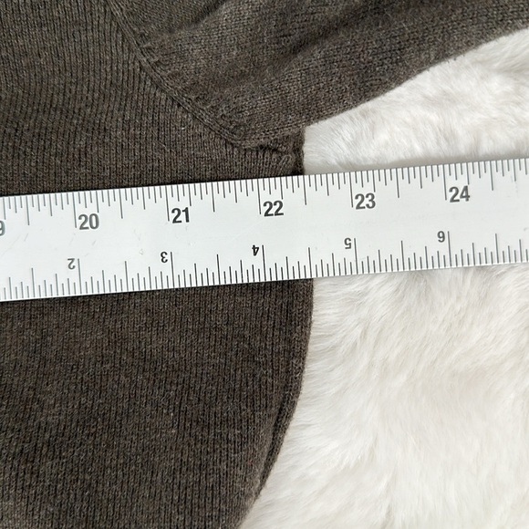 Viyella Men Cardigan Sweater cotton Mock Neck zip and button green brown trim - Picture 10 of 14